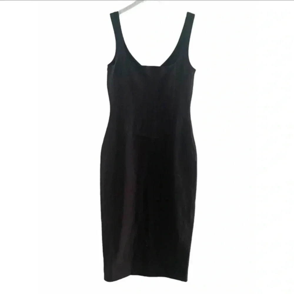 REFORMATION Braun Bodycon Midi Dress In Black XS B262 - Picture 3 of 5